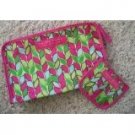 clinique purple green leaf cosmetics bag with mini bag