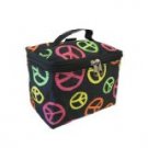 Cute! Cosmetic Makeup Bag Case Multi Color Peace Signs Small