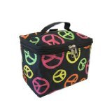 Cute! Cosmetic Makeup Bag Case Multi Color Peace Signs Small
