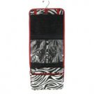 Hanging Cosmetic Makeup Toiletry Bag Case Red Trim Black White Zebra Print