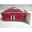 Lancome 2 Hot Pink Train Case & Purse Set