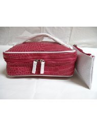 Lancome 2 Hot Pink Train Case & Purse Set
