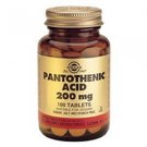 Solgar Pantothenic Acid 200 mg Tablets 100 tablets
