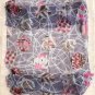 Silk Like Chiffon Oblong Scarf Blue Gray Brown Floral ~ Fast Delivery as Air Lettermail