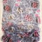 Silk Like Chiffon Oblong Scarf Blue Gray Brown Floral ~ Fast Delivery as Air Lettermail
