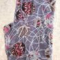 Silk Like Chiffon Oblong Scarf Blue Gray Brown Floral ~ Fast Delivery as Air Lettermail