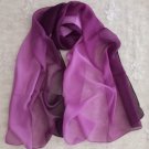 Silk Feeling Chiffon Oblong Scarf Gradient Violet ～ Fast Delivery as Air Lettermail