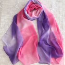 Silk Feeling Chiffon Oblong Scarf Red Violet Gradient ~ Fast Delivery as Air Lettermail Silk Feeling Chiffon Oblong Scarf Red Violet Gradient ~ Fast Delivery as Air Lettermail