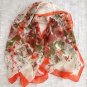 Silk Feeling Chiffon Oblong Scarf Floral Gift ~ Fast Delivery as Air Lettermail