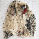 Silk Feeling Chiffon Oblong Scarf Floral Gift ~ Fast Delivery as Air Lettermail Silk Feeling Chiffon Oblong Scarf Floral Gift ~ Fast Delivery as Air Lettermail