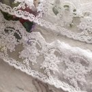 3.15" x 1 yd Lace Trim Embroidered Floral Mesh White ～ Fast Delivery as Air Lettermail