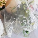 5.9" x 1.1 yds Lace Trim Embroidered Floral White Mesh ～ Fast Delivery as Air Lettermail