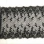 9.45" x 1.2 yds Lace Trim Embroidered Floral Black Mesh ~ Fast Delivery as Air Lettermail