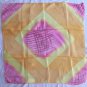 23" Silk Feeling Chiffon Scarf Wrap Yellow Purple Checkered Gift ~ Fast Delivery as Air Lettermail