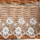 5.5" x 1 yd Lace Trim Cotton Embroidered Floral Scalloped ～ Fast Delivery as Air Lettermail