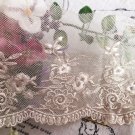 3.35" x 1.1 yds Lace Trim Embroidered Floral Mesh ～ Fast Delivery as Air Lettermail