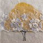 3" x 1.1 yds Lace Trim Embroidered Violet White Floral Mesh ~ Fast Delivery as Air Lettermail