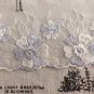 3" x 1.1 yds Lace Trim Embroidered Violet White Floral Mesh ~ Fast Delivery as Air Lettermail