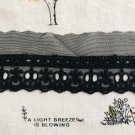 2.1" x 1.8 yds Eyelet Lace Trim Embroidered Black Floral ～ Fast Delivery as Air Lettermail