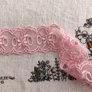 1.1" x 1.9 yds Eyelet Lace Trim Embroidered Pink Floral ～ Fast Delivery as Air Lettermail