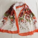 Silk Feeling Chiffon Oblong Scarf Floral Gift ~ Fast Delivery as Air Lettermail Silk Feeling Chiffon Oblong Scarf Floral Gift ~ Fast Delivery as Air Lettermail