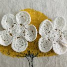 2 pcs 2.6" Patch Flower White Embroidered Floral Appliqué ～ Fast Delivery as Lettermail
