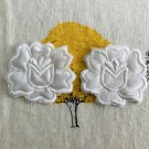 2 pcs 2.8" x 2.5" Flowers White Embroidered Appliqué Patch ~ Fast Delivery as Air Lettermail 2 pcs 2.8" x 2.5" Flowers White Embroidered Appliqué Patch ~ Fast Delivery as Air Lettermail