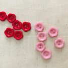 12 pcs Plastic Buttons Red Pink - Fast Shipping