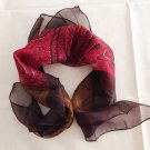 19" Silk Feeling Neck Head Scarf Wrap Maroon Bronze - Fast Shipping - exactly the scarf in photos
