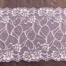 6.69" x 1 yd Elastic Lace Trim Floral Violet Silver Stretch ～ Fast Delivery as Air Lettermail