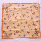Gift 19" Silk Feeling Chiffon Scarf Wrap Butterflies Orange ～ Fast Delivery as Air Lettermail