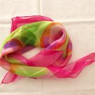 19" Silk Feeling Chiffon Scarf Wrap Floral & Leaves Gift ～ Fast Delivery as Air Lettermail