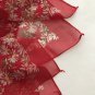 20" Silk Blend Scarf Wrap Red White Green Floral Gift ~ Fast Delivery as Air Lettermail