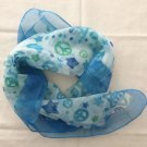 Gift 23" Chiffon Neck Head Scarf Wrap Blue Stars ～ Fast Delivery as Air Lettermail