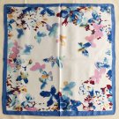 23" Faux Silk Scarf Wrap Shawl Kerchief Bandanna Floral Blue ～ Fast Delivery as Air Lettermail