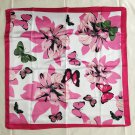 23" Faux Silk Scarf Shawl Kerchief Pink Floral Butterflies ~ Fast Delivery as Air Lettermail 23" Faux Silk Scarf Shawl Kerchief Pink Floral Butterflies ~ Fast Delivery as Air Lettermail