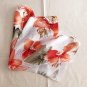 20" Silk Feeling Scarf Wrap Red Floral Olive Leaf & Defects ～ Fast Delivery as Air Lettermail