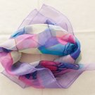 23" Chiffon Scarf "Blooming Flowers in Pebbles" Floral Wrap ～ Fast Delivery as Air Lettermail