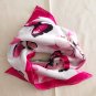 20" Silk Feeling Square Scarf Wrap Pink Butterfly Floral ~ Fast Delivery as Air Lettermail