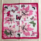 20" Silk Feeling Square Scarf Wrap Pink Butterfly Floral ~ Fast Delivery as Air Lettermail 20" Silk Feeling Square Scarf Wrap Pink Butterfly Floral ~ Fast Delivery as Air Lettermail
