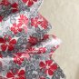 19" Silk Feeling Scarf Wrap Gray Red Floral Gift &iuml;&frac12;� Fast Delivery as Air Lettermail