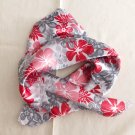 19" Silk Feeling Scarf Wrap Gray Red Floral Gift ~ Fast Delivery as Air Lettermail 19" Silk Feeling Scarf Wrap Gray Red Floral Gift ~ Fast Delivery as Air Lettermail