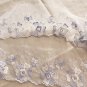 3" x 1.1 yds Lace Trim Embroidered Violet White Floral Mesh ~ Fast Delivery as Air Lettermail