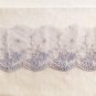 3.5" x 1.3 yds Lace Trim Embroidered Floral Gray ～ Fast Delivery as Air Lettermail