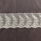 2.17" x 1.5 yds Lace Trim Embroidered Floral White ～ Fast Delivery as Air Lettermail