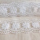 1.5" x 1 yd Lace Trim Embroidered Floral White ～ Fast Delivery as Air Lettermail