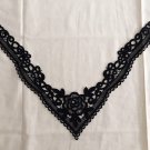 14" x 10" Collar Black Embroidered Floral Appliqué ～ Fast Delivery as Air Lettermail