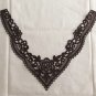 12.5" x 10" Collar Brown Embroidered Floral Appliqué Patch ～ Fast Delivery as Air Lettermail