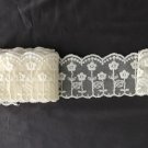 2.24" x 1.1 yds Lace Trim Embroidered Floral White Ivory ～ Fast Delivery as Air Lettermail