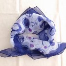 22" Chiffon Neck Head Scarf Wrap Blue Circles Gift ～ Fast Delivery as Air Lettermail